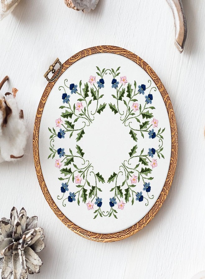 Pllieay 8inch Embroidery Hoop Frame Imitated Wood Embroidery Circle Round Display Frame Ring Cross Stitch Hoops Embroidery Hoops Set for Art Craft Sewing and Hanging, Rug Punch Set - Image 5