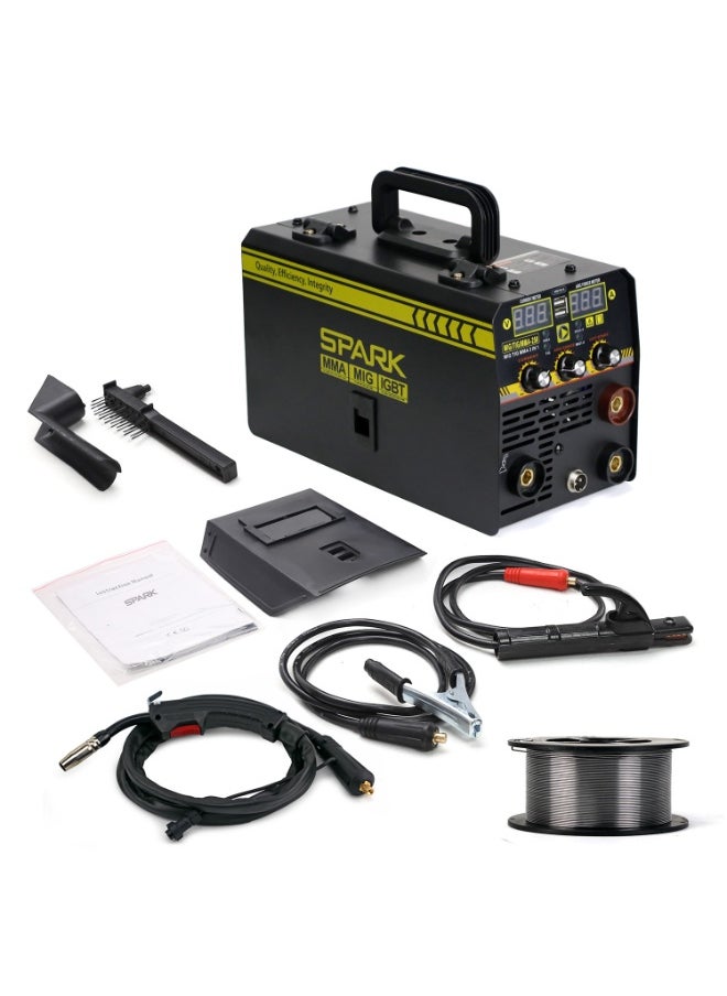 Spark MIG Welder 3 In 1 Welding Machine Multifunctional 220V Compatible With 220V MIG Portable Aluminum Multi Process Welder Welding Machine With IGBT Inverter Digital Display LED MIG/Lift TIG/Stick Capacities  - Image 2
