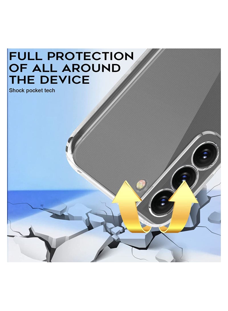 Rock Pow Samsung Galaxy S22 Case, Soft Slim TPU Shockproof Scratch-Proof Crystal Clear Case - Image 2