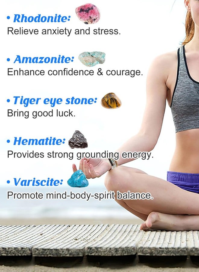 Apipi Healing Beaded Bracelets for Women - 6 Pcs Lava Stone Crystal Agate Anxiety Stress Relief Yoga Aromatherapy Essential Oil Diffuser Bracelets Mom Wife Friends Gifts - Image 2