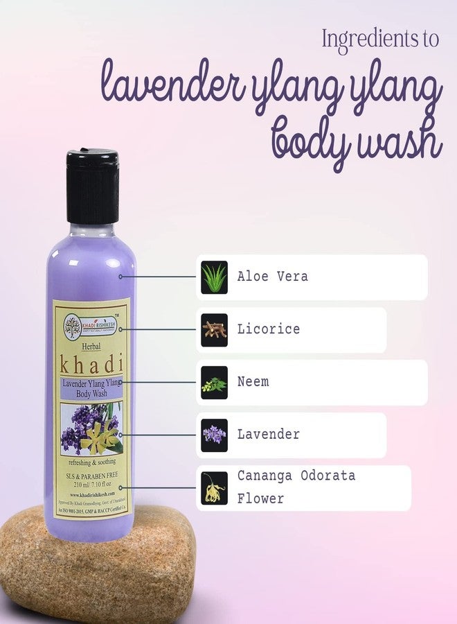 Khadi Rishikesh Ayurvedic Lavender Body Wash & Shower Gel-Women/Men-Moisturisers For Softer Skin-Deeply Hydrated - Relaxing Body Mind-Radiant Glow-SLS & PARABEN FREE-210ML-WITH BATH LOOFAH SPONGE FREE - Image 5