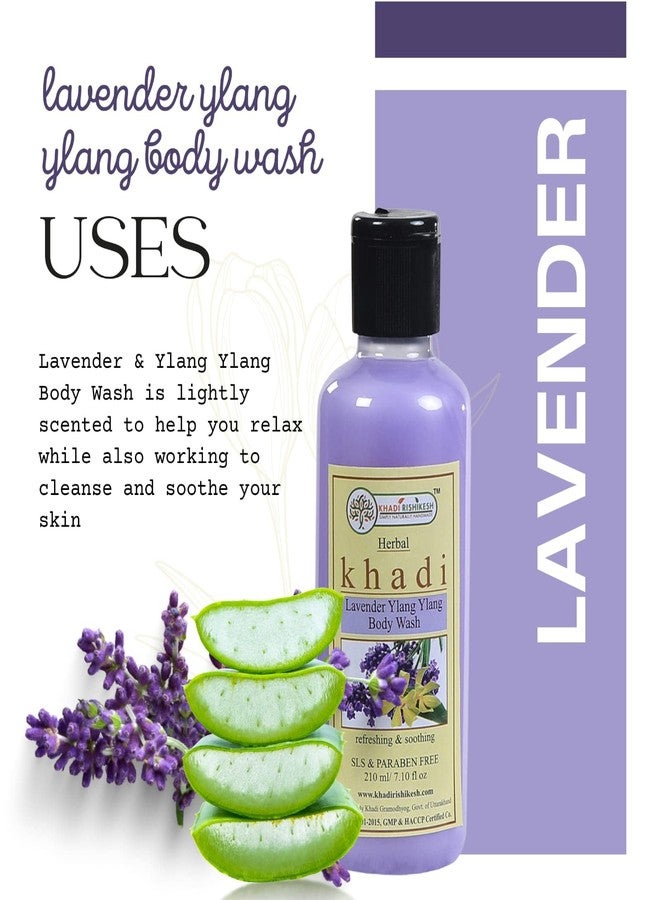 Khadi Rishikesh Ayurvedic Lavender Body Wash & Shower Gel-Women/Men-Moisturisers For Softer Skin-Deeply Hydrated - Relaxing Body Mind-Radiant Glow-SLS & PARABEN FREE-210ML-WITH BATH LOOFAH SPONGE FREE - Image 4