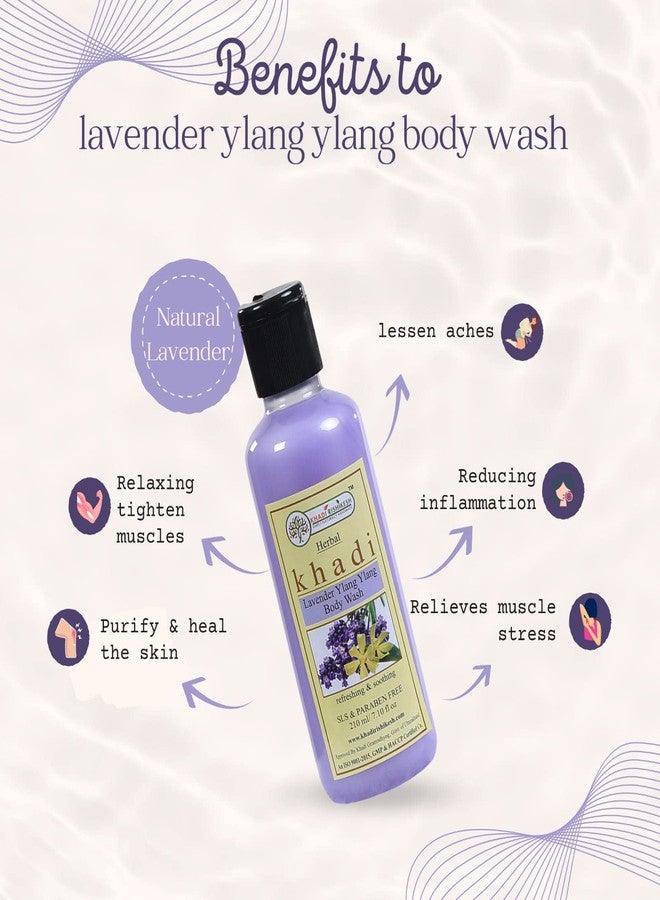 Khadi Rishikesh Ayurvedic Lavender Body Wash & Shower Gel-Women/Men-Moisturisers For Softer Skin-Deeply Hydrated - Relaxing Body Mind-Radiant Glow-SLS & PARABEN FREE-210ML-WITH BATH LOOFAH SPONGE FREE - Image 3