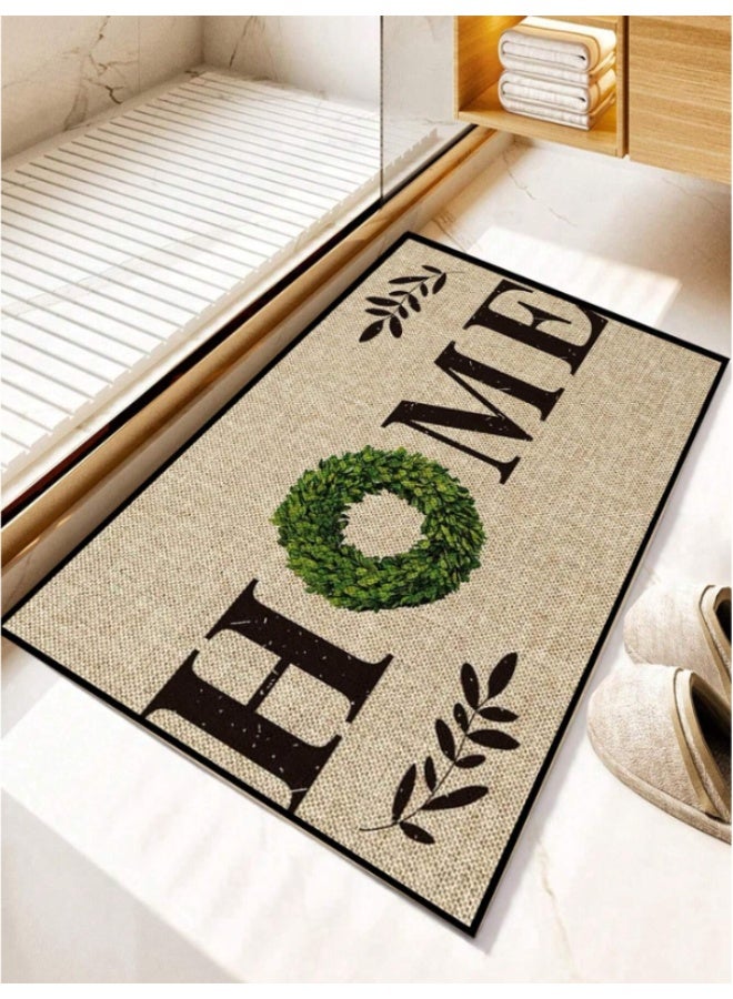 دعّاسة باب بتصميم HOME مقاس 60 × 40 سم – سجادة مدخل مانعة للانزلاق ومقاومة للأوساخ، مناسبة للاستخدام الداخلي والخارجي - Image 4