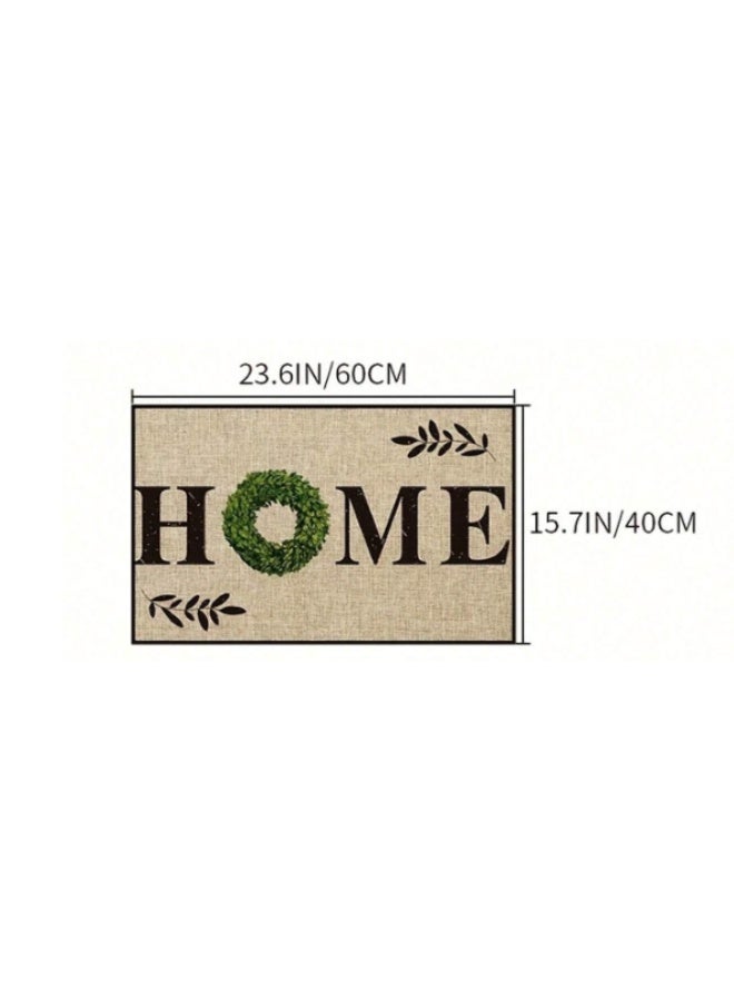 دعّاسة باب بتصميم HOME مقاس 60 × 40 سم – سجادة مدخل مانعة للانزلاق ومقاومة للأوساخ، مناسبة للاستخدام الداخلي والخارجي - Image 5