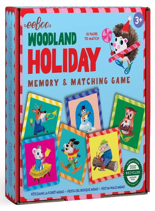 eeBoo: Memory & Matching Game: Woodland Holiday -18 Themed Matching Pairs, Educational Preschool Game, Kids Ages 3+, 1-4 Players - Image 1