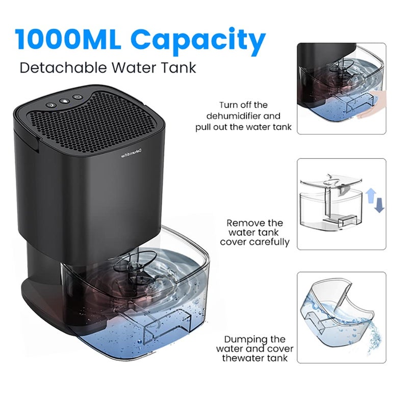 Techzere Electric Dehumidifier 350ml/Day With 1000 ml Water Tank Capacity 45 Watts for Small Rooms & Spaces - Image 2