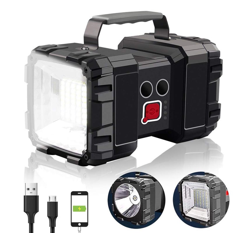 AlpsWolf Rechargeable Flashlight, LED Spotlight Flashlight 10000 Capacity 1200LM 20h Ultra-Long Standby 3+4 Lights Modes Camping Flashlight Waterproof with USB Output as a Power Bank - Image 1