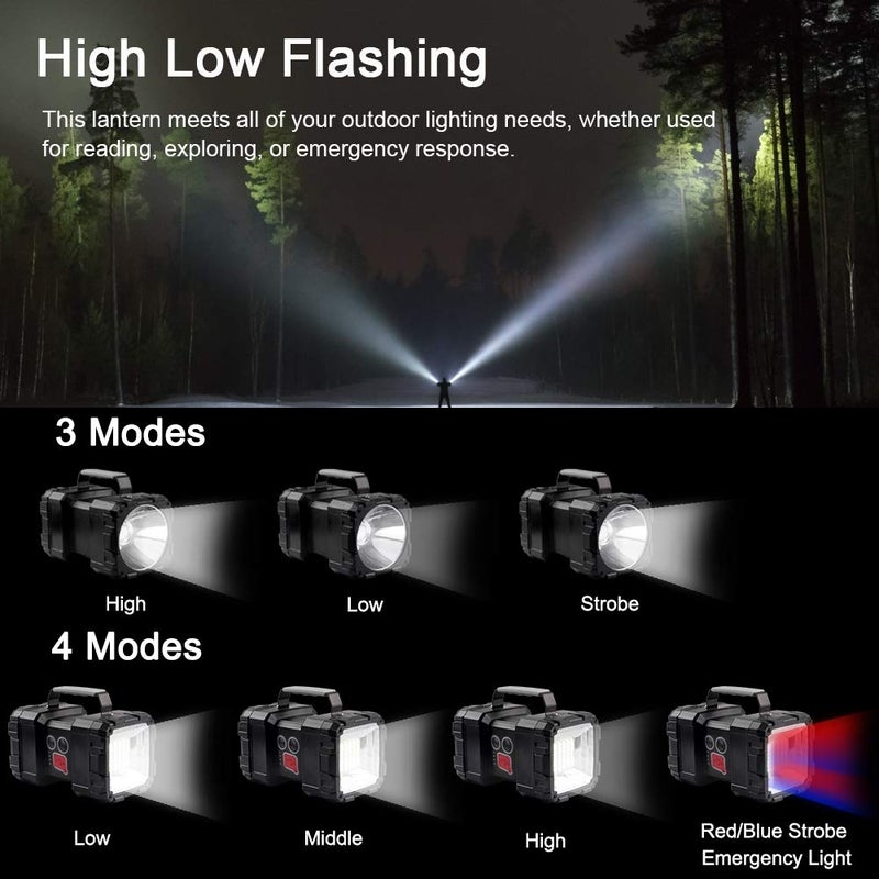 AlpsWolf Rechargeable Flashlight, LED Spotlight Flashlight 10000 Capacity 1200LM 20h Ultra-Long Standby 3+4 Lights Modes Camping Flashlight Waterproof with USB Output as a Power Bank - Image 3