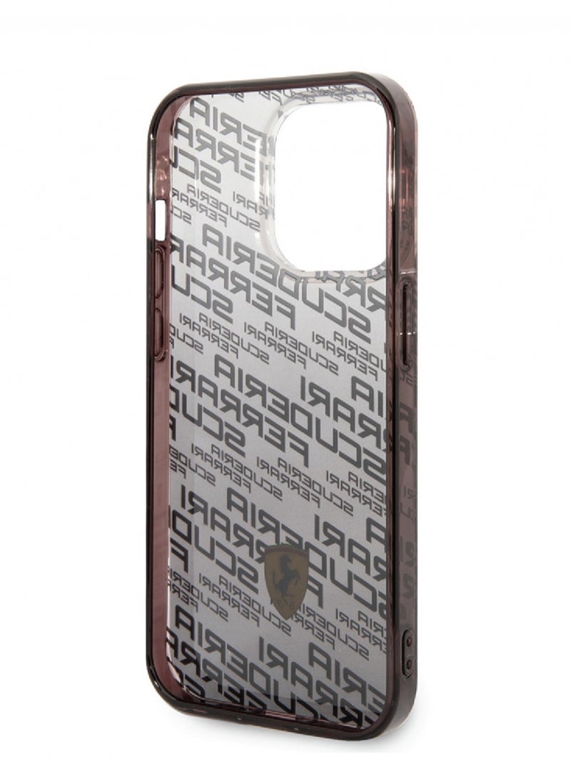 Ferrari iPhone 14 Plus Case Gradient PC/TPU Back Cover with Allover Scuderia & Dyed Bumper / Lifted Ring Case / Slim Profile / Easy Snap-On - Black - Image 5