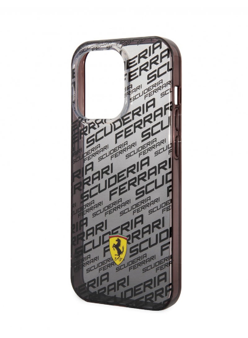Ferrari iPhone 14 Plus Case Gradient PC/TPU Back Cover with Allover Scuderia & Dyed Bumper / Lifted Ring Case / Slim Profile / Easy Snap-On - Black - Image 4