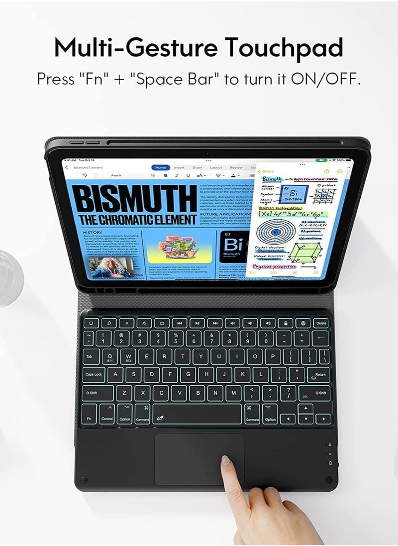 General - Touchpad Arabic and English Keyboard Case Compatible With Xiaomi Pad 6/6 Pro 11 Inch 2023, Backlight, Multi-Touch Trackpad, Flip Stand Case with Pencil Holder - Image 1