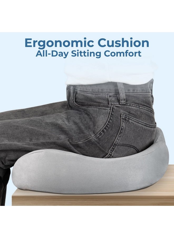5 STARS UNITED - Seat Cushion for Office Chair - Tailbone Pressure Relief Cushion - Coccyx, Lower Back, Hip, Butt, Sciatica Pain Relief Pillow - Memory Foam Chair Cushions for Desk Chairs, Car Seats, Wheelchairs - Image 1