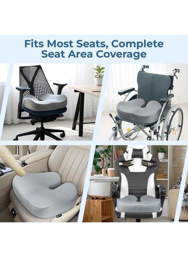 5 STARS UNITED - Seat Cushion for Office Chair - Tailbone Pressure Relief Cushion - Coccyx, Lower Back, Hip, Butt, Sciatica Pain Relief Pillow - Memory Foam Chair Cushions for Desk Chairs, Car Seats, Wheelchairs - Image 1