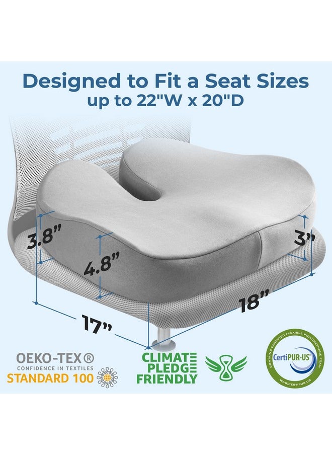 5 STARS UNITED - Seat Cushion for Office Chair - Tailbone Pressure Relief Cushion - Coccyx, Lower Back, Hip, Butt, Sciatica Pain Relief Pillow - Memory Foam Chair Cushions for Desk Chairs, Car Seats, Wheelchairs - Image 1