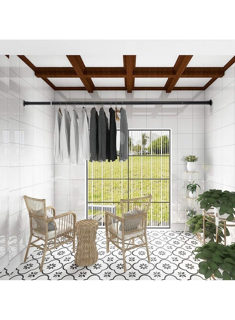 GUDOO قضيب ستارة دش متوتر قضيب ستارة نافذة قابل للتعديل قضيب شد خزانة شديد التحمل منظم ملابس معلق قابل للتعديل لخزانة الحمام والشرفة قضبان الخزانة بدون حفر رف فاصل للغرفة - Image 3