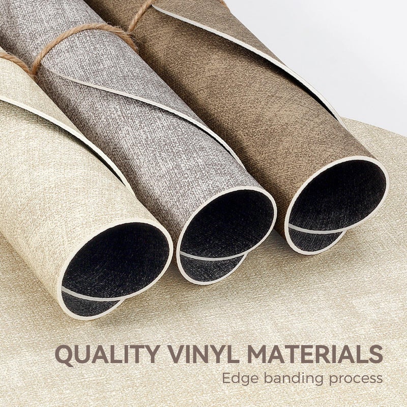NCUE 13" Round Placemats Set of 6, NCUE Dual-Sided Faux Leather Heat Resistant Table Mats, Waterproof Oilproof Washable Protective Table Placemats with Coaster, Wipeable Vinyl for Indoor & Outdoor Use - Image 5