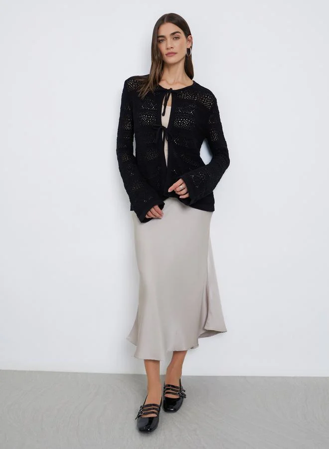 ستايلي بلوزة كروشية بربطة أمامية