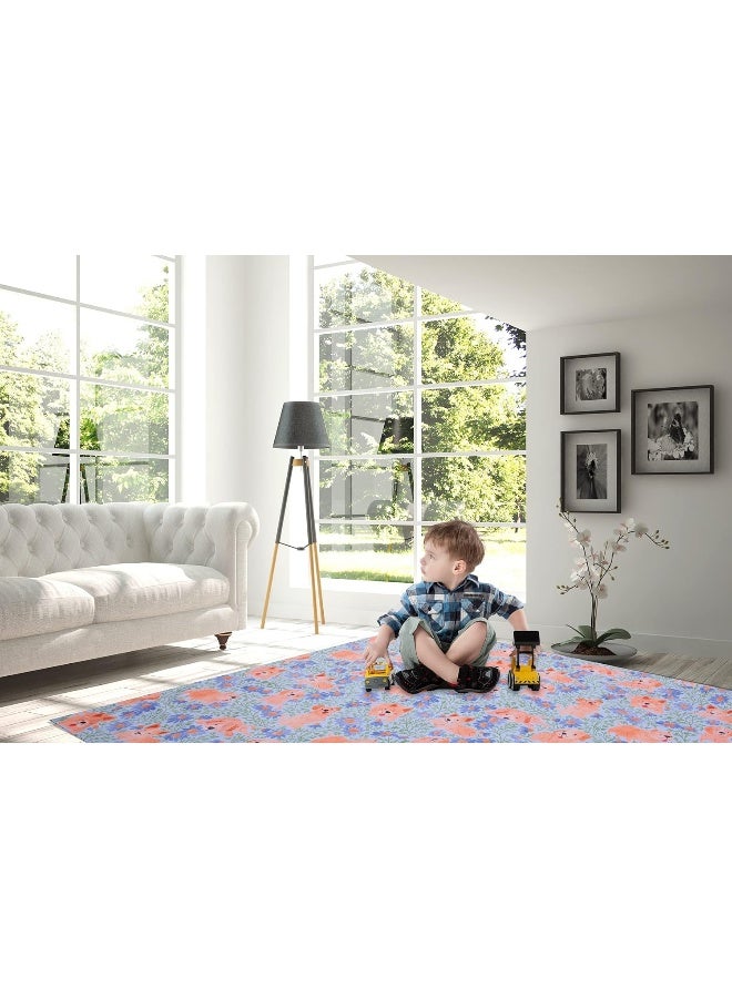 Womumon WOMUMON Splat Mat for Under High Chair/Arts/Crafts, Waterproof and Anti-Slip Splash Mat Floor Protector, Washable Highchair Floor Mat, 51 Inch Reusable Messy Mat and Baby Feeding Table Cloth - Image 5