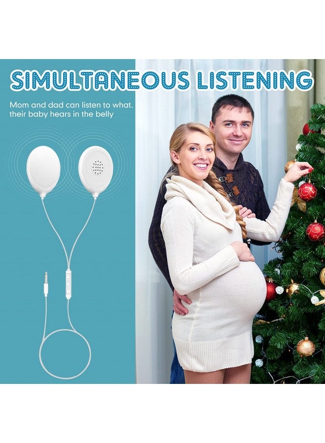 Konohan 8 Pcs Baby Bump Headphones Set Belly Headphones for Pregnant Women White Belly Speakers Women for Pregnancy Safely Play Music, Sounds, and Voices to Your Baby in The Womb - Image 4