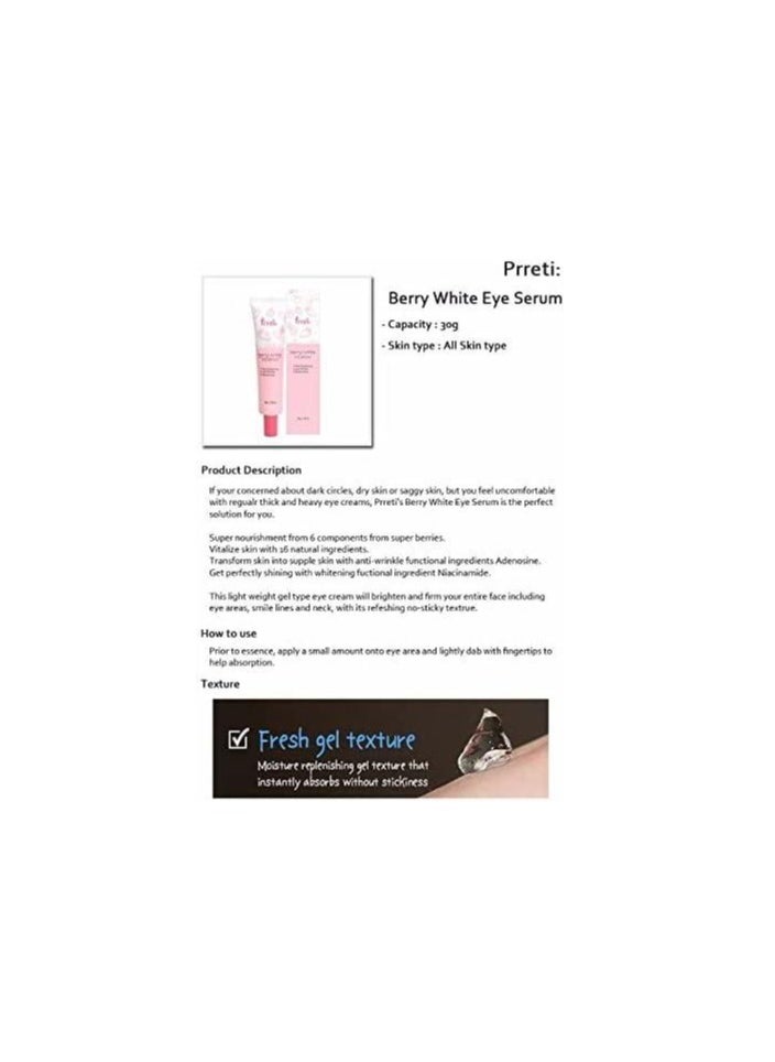 PRRETI - Berry White Eye Serum - 30g - Image 1