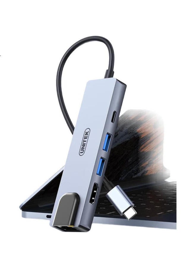 Superior Type-C To Ethernet Adapter With Usb Hub Hdmi Rj45 Converter For Apple Huawei Laptop Smartphone Tablet D112D - Image 2