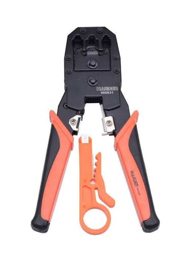 NIBEMINENT 2-Piece Modular Plug Crimping Tool Set Orange/Black 19cm 