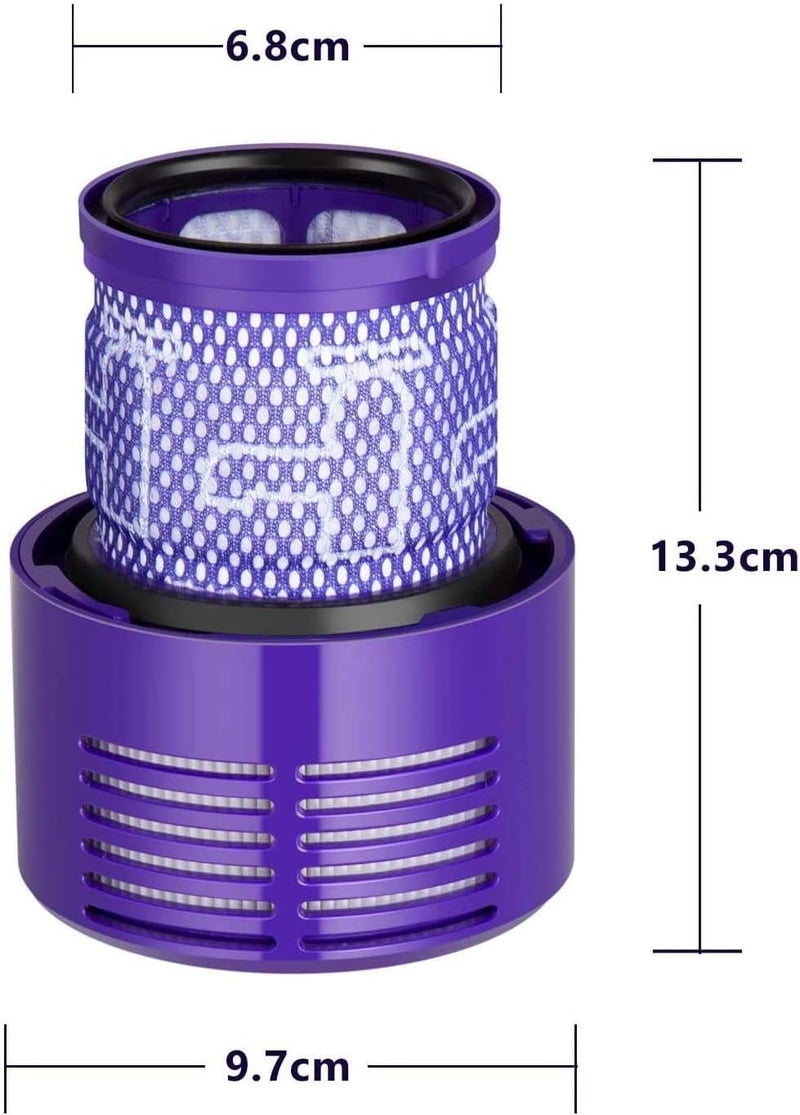 Leadaybetter 4pack Washable Hepa Filter Replacements for Dyson V10 SV12 Cordless Vacuum Cyclone Animal Absolute Total Clean Cordless Vacuum Cleaner, Replace # DY-969082-01 - Image 3