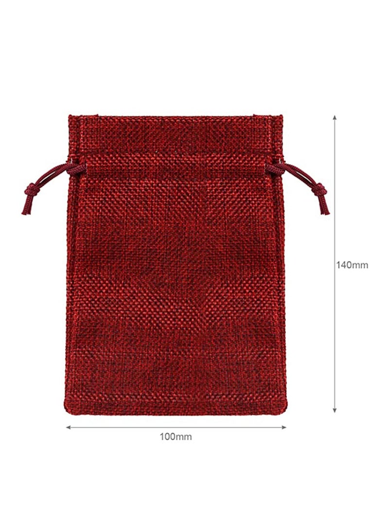 Excefore Hessian Bags Linen Jute Small Gift Pouches Bags Reusable Sack Drawstring Bags Jewellery Pouches - Image 5