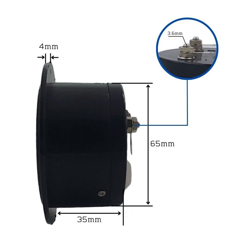 OM Meters MO-65 Round Moving Coil Analog Panel Meter 25mA Milli Ammeter (Black) (80mm) - Image 5