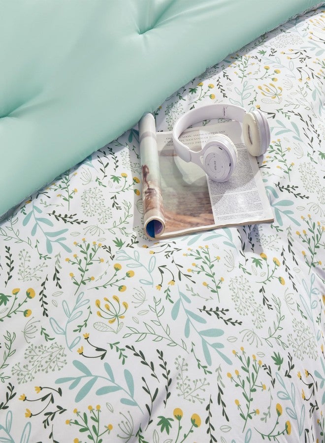 SLEEP ZONE مجموعة لحاف كوين سايز من سليب زون، إدخال لحاف بديل للداون، 3 قطع، قابلة للغسل، ناعمة وقابلة للتنفس، ملاءات لجميع الفصول، مروج الصيف - Image 3