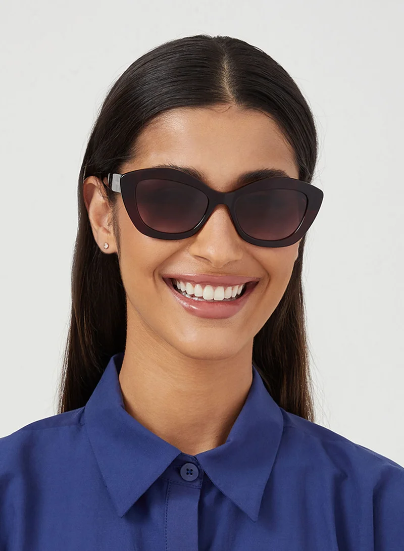 30Sundays Arosa,Women Sunglasses, Cat Eye Sunglasses, UV Protection: UV400 (Red,Brown)