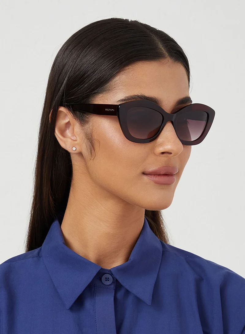 30Sundays Arosa,Women Sunglasses, Cat Eye Sunglasses, UV Protection: UV400 (Red,Brown)