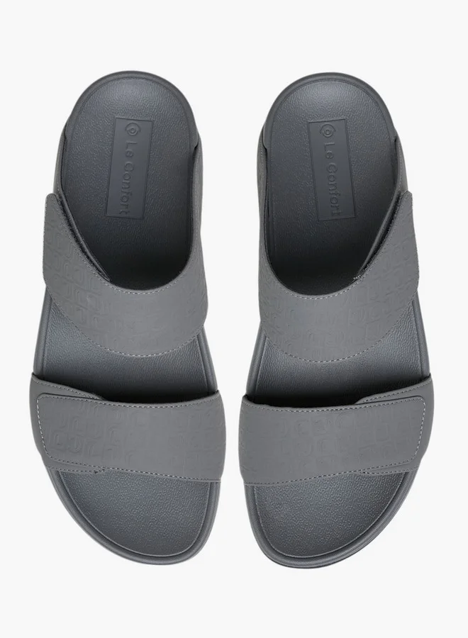 لو كونفورت Men Logo Embossed Slip-On Comfort Sandals