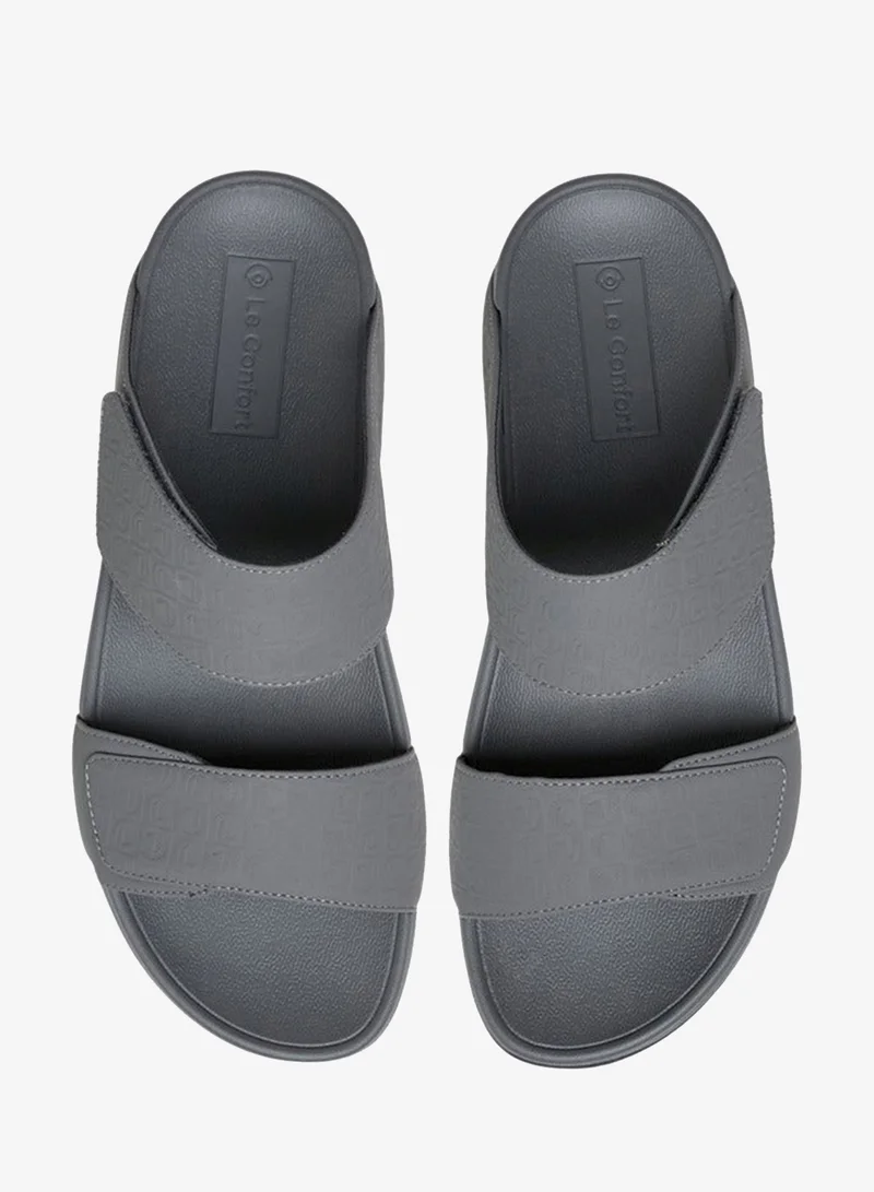 Le Confort Men Logo Embossed Slip-On Comfort Sandals