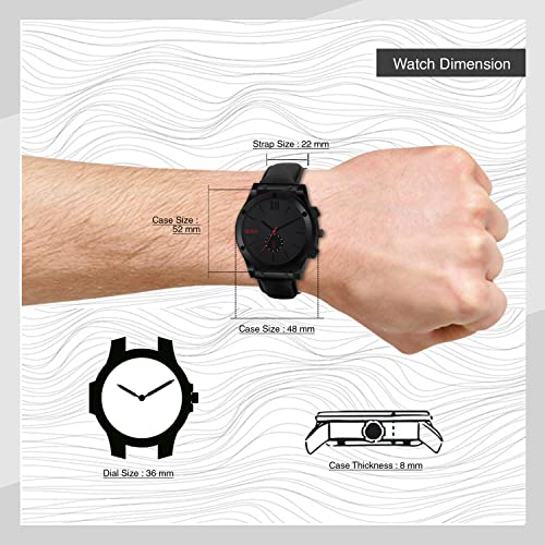 Relish Faux Leather Black Dial Analog Watch, Pu Wallet With Perfume For Men Combo Pack | Birthday, Diwali Gifts | Re-Pe513Ww - Image 3
