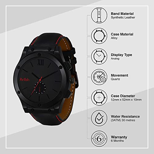 Relish Faux Leather Black Dial Analog Watch, Pu Wallet With Perfume For Men Combo Pack | Birthday, Diwali Gifts | Re-Pe513Ww - Image 2