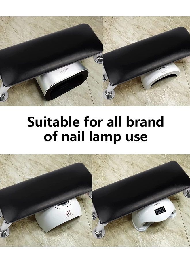 Deciniee Nail Arm Rest for Acrylic Nails, Microfiber Leather Nail Hand Rest Cushion for Nails, Soft Hand Pillow Footstool with 4 Stainless Steel Stands Thick Sponge Nail Pillow for Nail Tech Use (Black) - Image 3