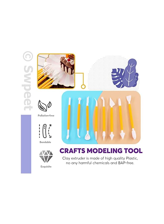 S-TOP 36Pcs Blue Clay Extruder Gun Fondant Sugar Paste Extruder Clay Cake Sculpture Gun, Ball Stylus Dotting Tool with Plastic Scraper, Cake Decorating Supplies Modeling Tool - Image 2