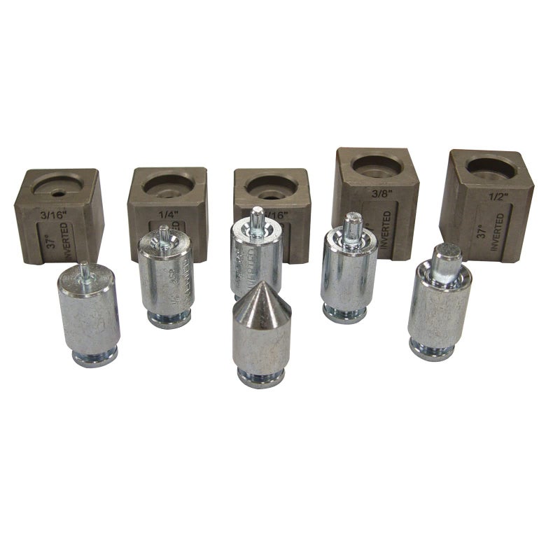 Mastercool 71098 37 Flaring  Double Flaring Adapter Set  Hydraulic Tool Compatible  For Automotive Racing Hydraulic  HVAC Applications 316 to 12