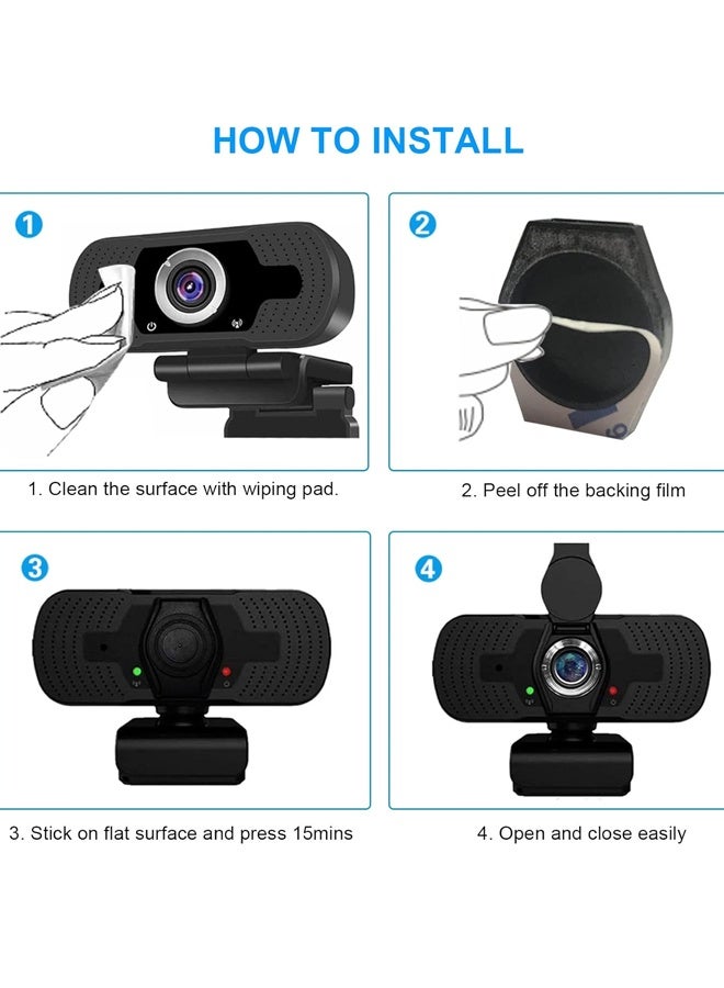 2 Pack Desktop Computer External Webcam Lens Covers Shutter Cap Hood, Streaming Web Camera Privacy Cover Clip Compatible - Image 4