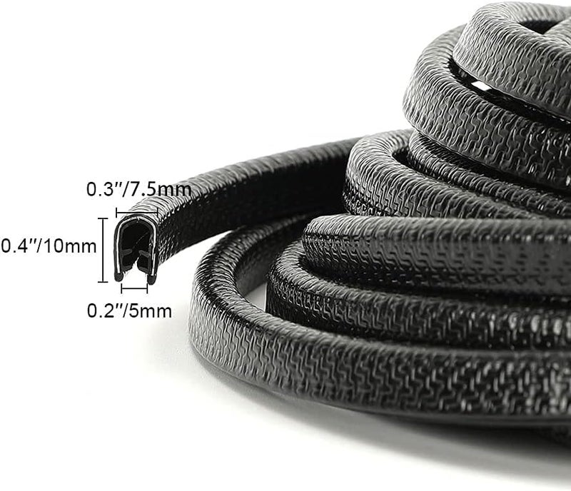 Winunite Car Door Edge Guards Black 32-4/5Ft(10m) with Dual Head Rubber Mallet Universal Fit Vehicle Rubber U Shape Edge Trim Automotive/Car Door Edge Protector for Sedans, Trucks, SUV, ATV, Boats - Image 5