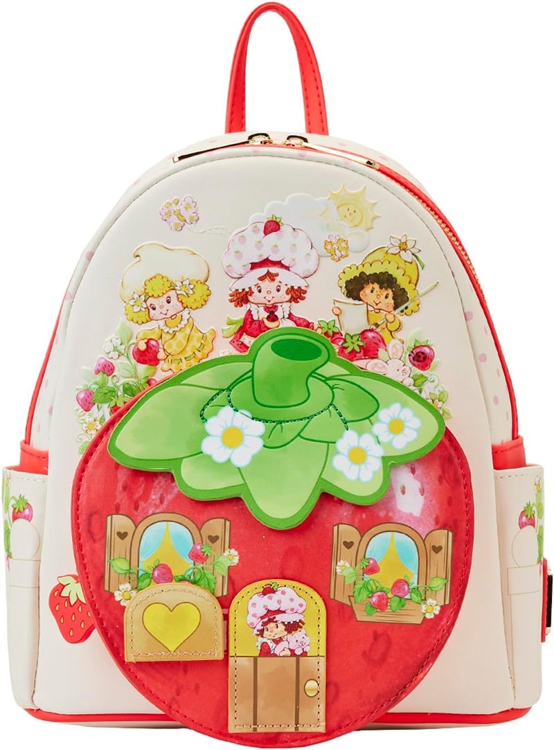 Loungefly حقيبة ظهر ميني من لاونج فلاي على شكل منزل الفراولة من ستروبيري شورت كيك - Image 2