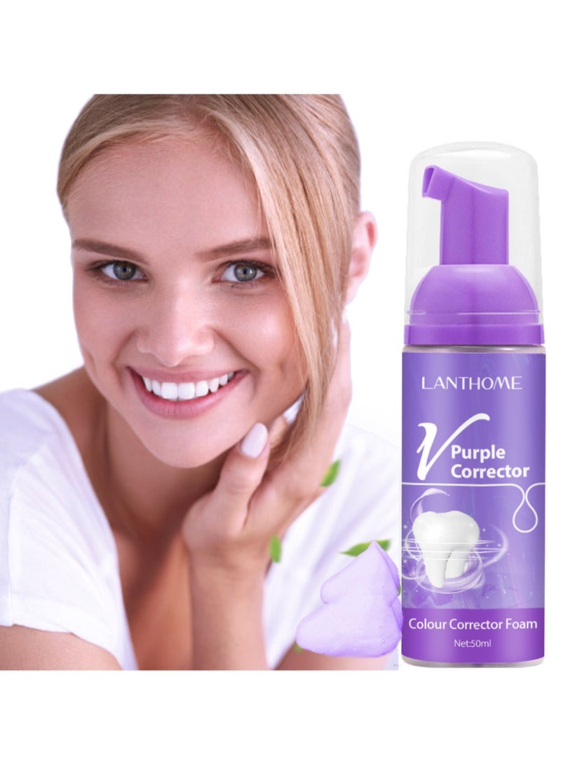 Lanthome Tooth Whitening Oral Care Breath Purple Mousse Fresh Breath Purple Bright White Toothpaste Tooth Cleaning Foam V34 Series 1 - Image 1