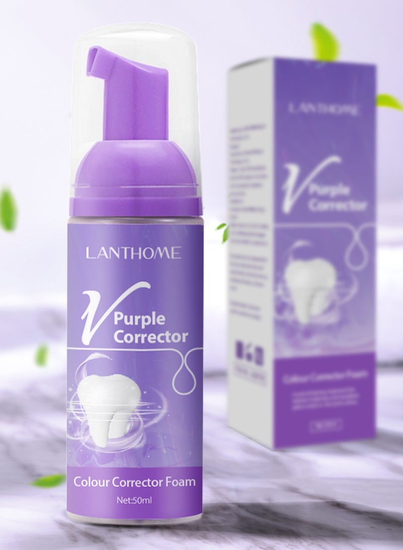 Lanthome Tooth Whitening Oral Care Breath Purple Mousse Fresh Breath Purple Bright White Toothpaste Tooth Cleaning Foam V34 Series 1 - Image 2