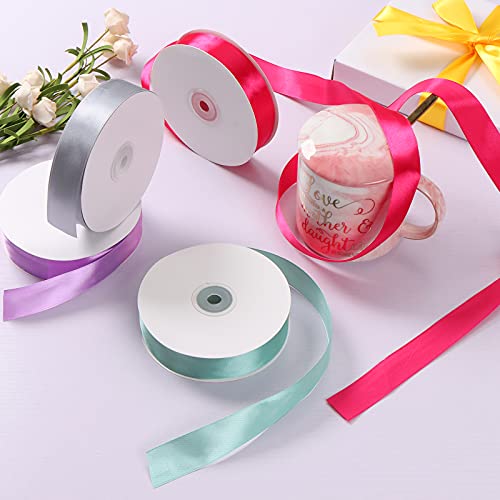 Ewaymado Satin Ribbon Hot Red Double Faced 5/8" X 50 Yards, Fabric Ribbons Perfect for Wedding and Party Decoration,Gift Wrapping, Sewing, Crafts - Image 2