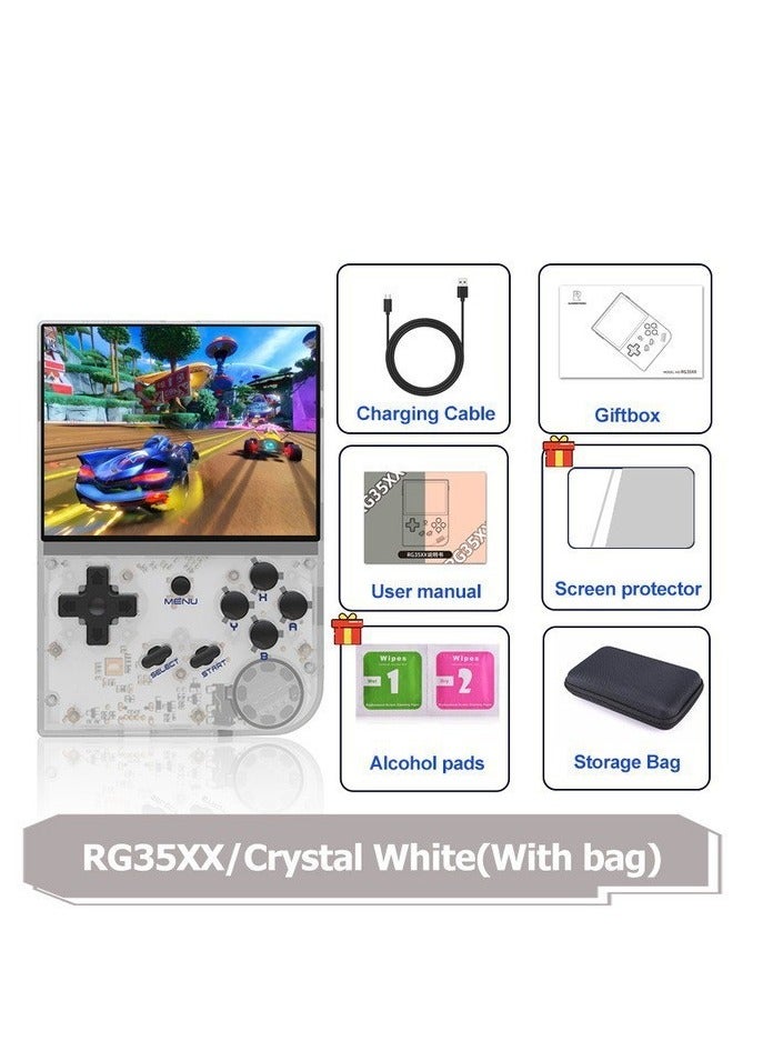 RG35XX Handheld Game Console, 3.5 Inch IPS Screen Linux System Retro Video Games Consoles, Portable Pocket Video Player with 5000+ Games (White, 64G) - Image 1