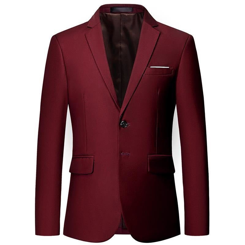 Purple Slimming Oversize Studio Two-button Korean-style Slim-fit Small Suit Jacket Mens Overalls Host Dress Wine red