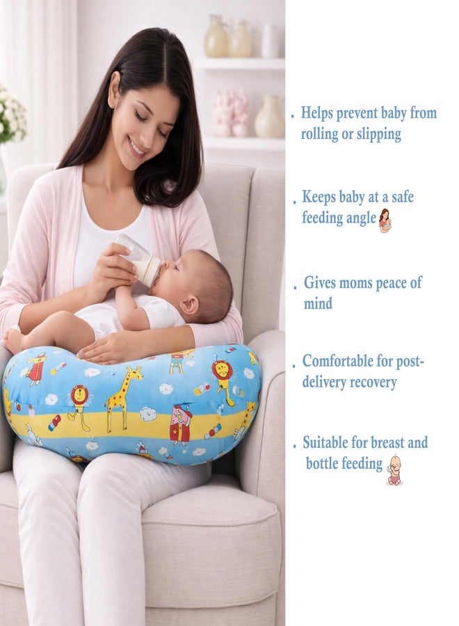 Infantbond by fareto Baby Bedding Set Essentials Combo | Baby Bed | Carry Bag | Sleeping Bag | Hand Carry Bed | Feeding Pillow (0-6 Months)(All in 1)(Blue Giffi) - Image 2