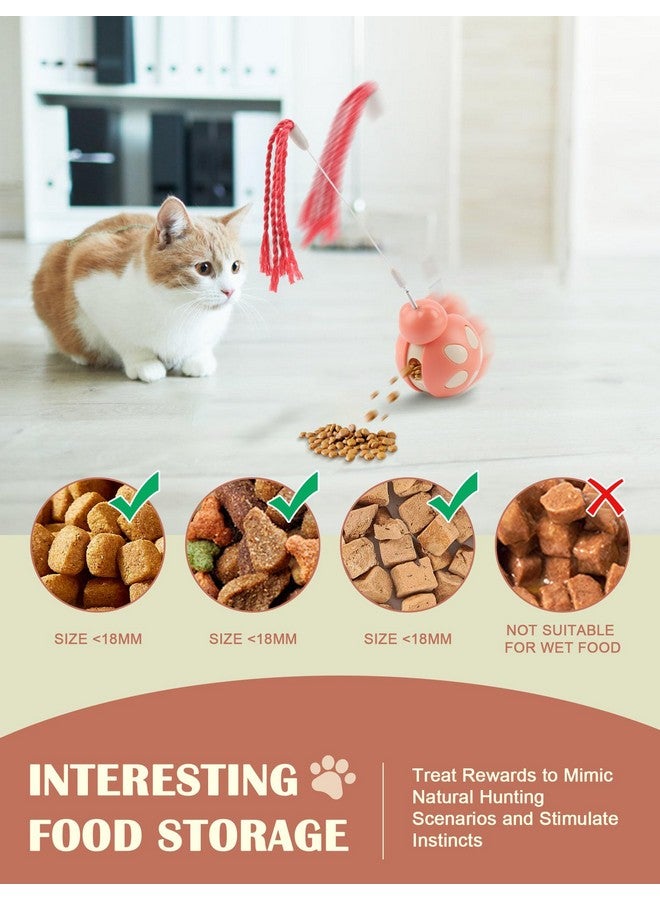 جيس لعبة قطط تفاعلية من جي إي إس مع موزع طعام - تصميم على شكل كوب، عصا تحفيز عالية الارتداد، لتخفيف التوتر للقطط المنزلية، لون وردي - Image 5
